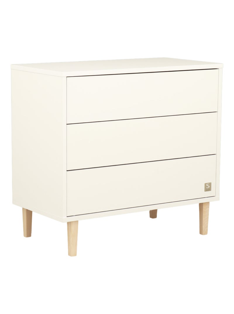 Cassettiera 3 cassetti con gambe in - SAUTHON Bianco Marrone - Kiabi