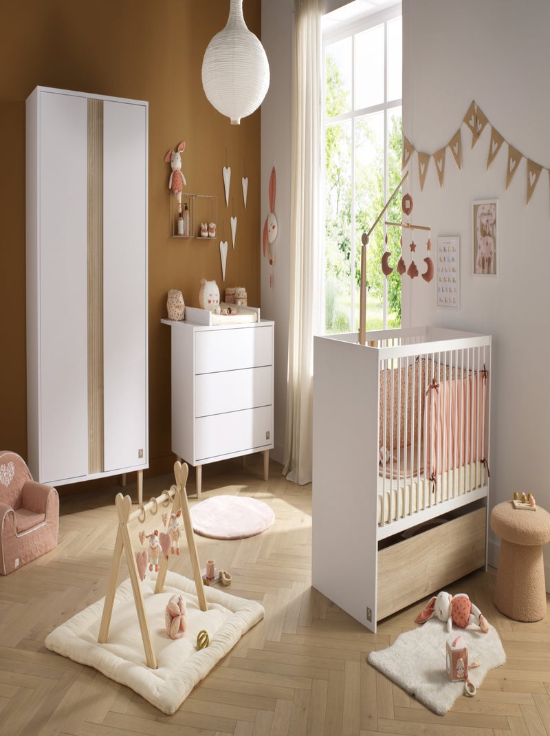 Cassettiera 3 cassetti con gambe in - SAUTHON Bianco Marrone - Kiabi