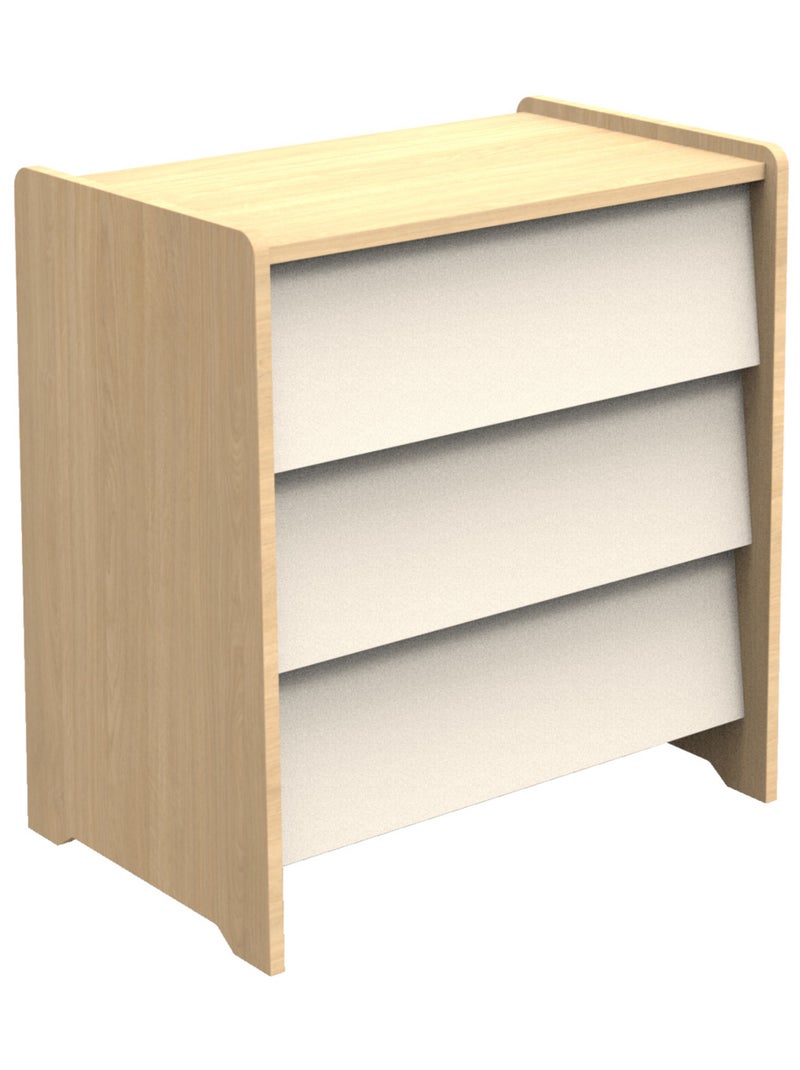 Cassettiera a 3 cassetti con frontali inclinati in rovere - SAUTHON Beige - Kiabi