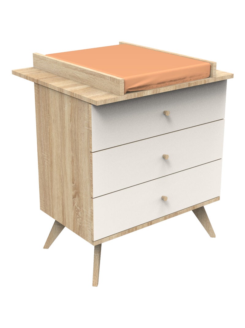 Cassettiera a 3 cassetti con piedini in legno e finitura color - SAUTHON Ecru - Kiabi
