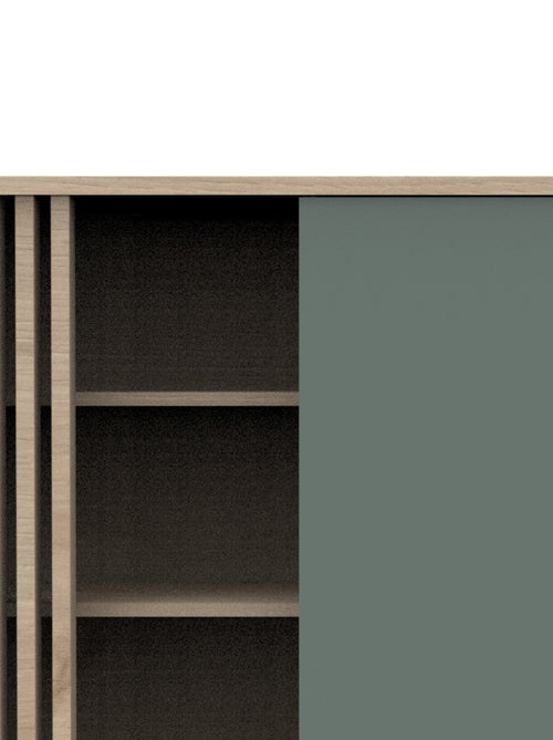 Cassettiera colorata a 1 anta con 3 nicchie e cleristorio in legno in decoro rovere - SAUTHON - Kiabi