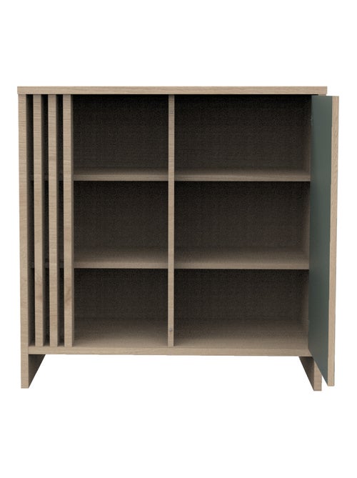 Cassettiera colorata a 1 anta con 3 nicchie e cleristorio in legno in decoro rovere - SAUTHON - Kiabi