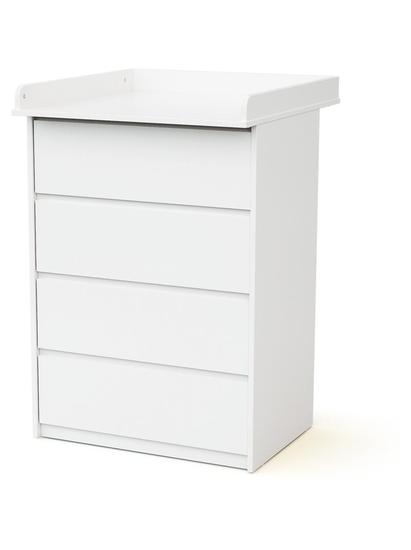 Cassettiera fasciatoio 4 cassetti 70 cm uno legno Bianco - Kiabi