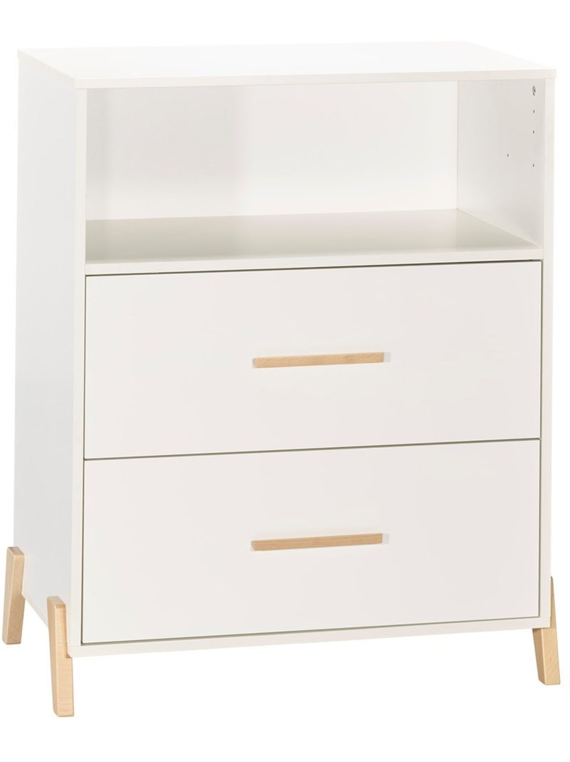 Cassettiera su gambe in legno - BABYPRICE Bianco Marrone - Kiabi