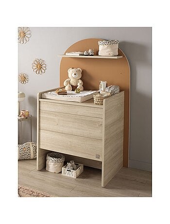 Cassettiera trasformabile in scrivania - decoro in legno di quercia seppia, forma ad - SAUTHON