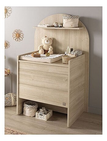 Cassettiera trasformabile in scrivania - decoro in legno di quercia seppia, forma ad - SAUTHON