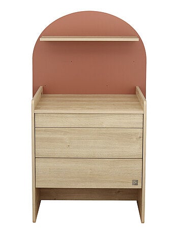 Cassettiera trasformabile in scrivania - decoro in legno di quercia seppia, forma ad - SAUTHON