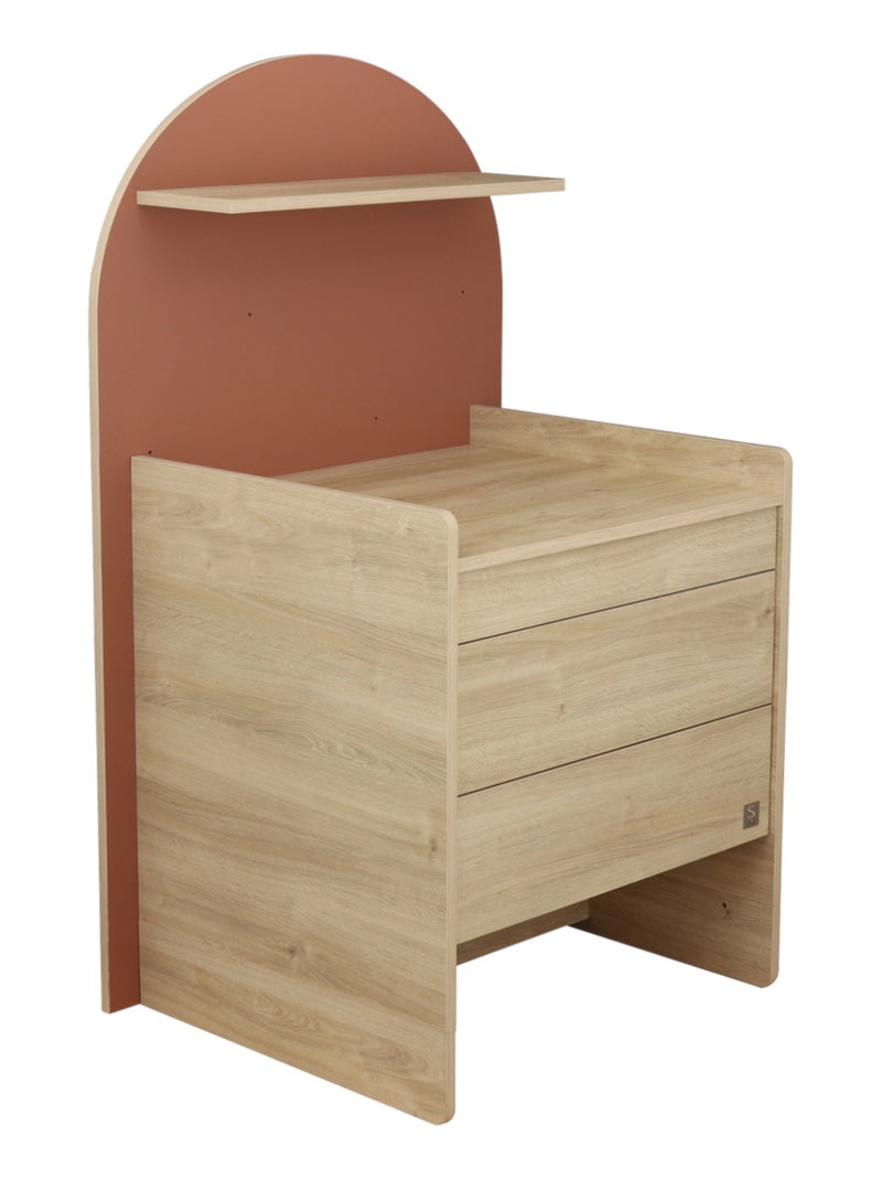 Cassettiera trasformabile in scrivania - decoro in legno di quercia seppia, forma ad - SAUTHON Rosso - Kiabi