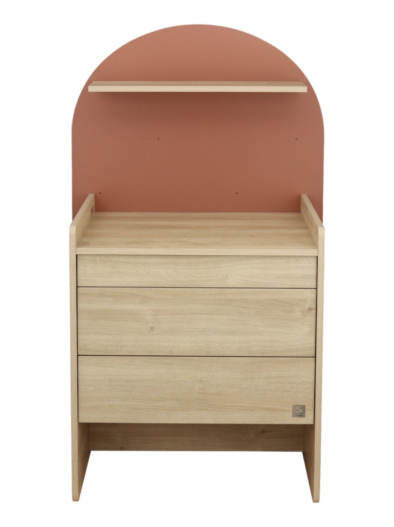 Cassettiera trasformabile in scrivania - decoro in legno di quercia seppia, forma ad - SAUTHON Rosso - Kiabi