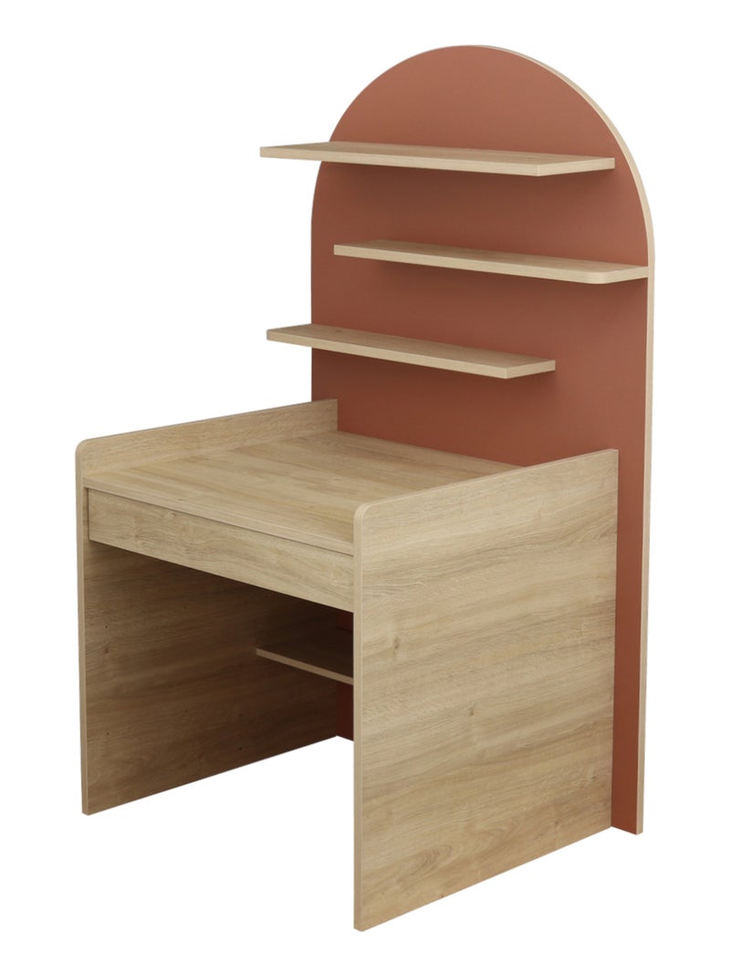 Cassettiera trasformabile in scrivania - decoro in legno di quercia seppia, forma ad - SAUTHON Rosso - Kiabi