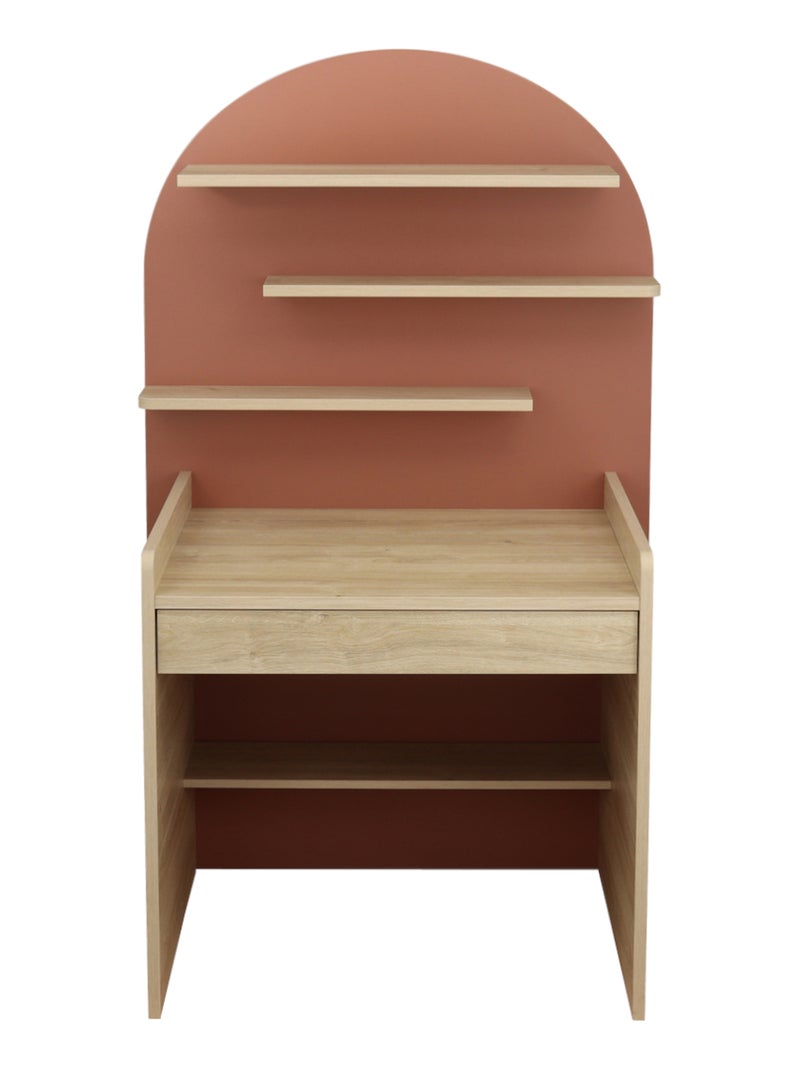 Cassettiera trasformabile in scrivania - decoro in legno di quercia seppia, forma ad - SAUTHON Rosso - Kiabi