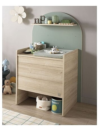 Cassettiera trasformabile in scrivania - decoro in legno di quercia seppia, forma ad - SAUTHON