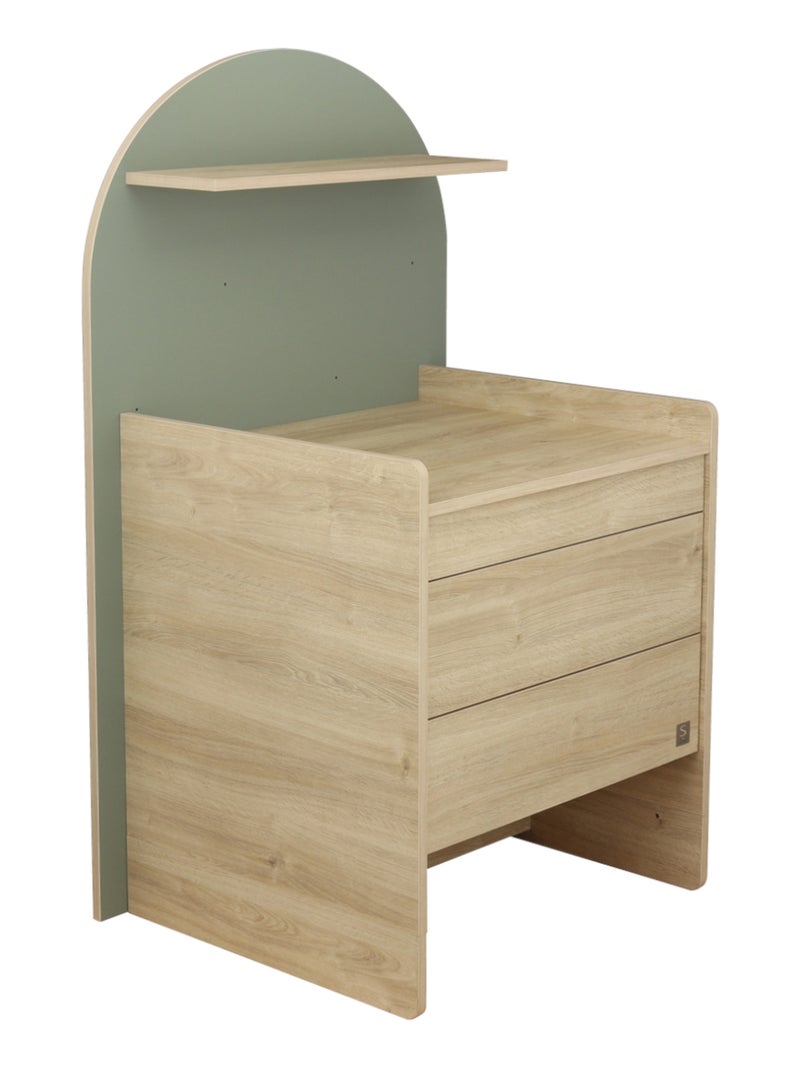 Cassettiera trasformabile in scrivania - decoro in legno di quercia seppia, forma ad - SAUTHON Verde - Kiabi