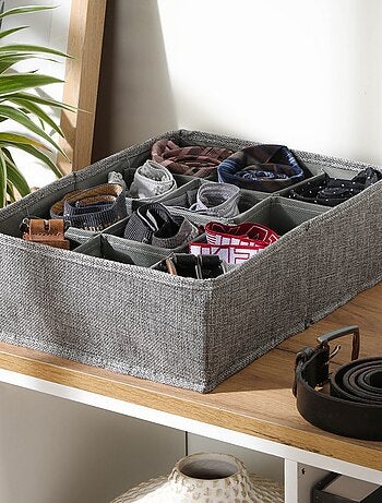 Cassetto organizer in lino - 12 scomparti