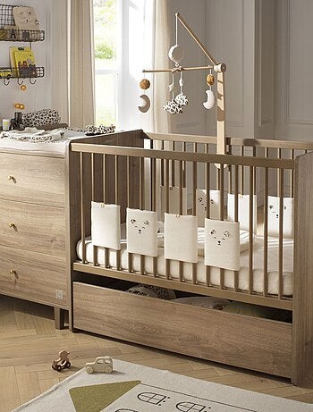 Cassetto per lettino combinato trasformabile, decoro rovere - SAUTHON
