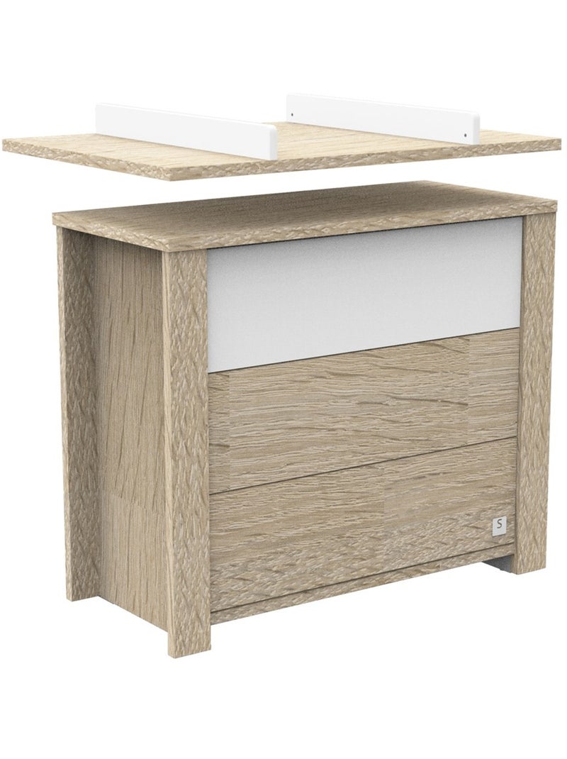 Cassettone a 3 - SAUTHON Bianco Marrone - Kiabi