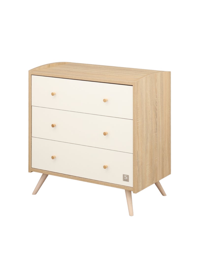 Cassettone a 3 - SAUTHON Bianco Marrone - Kiabi