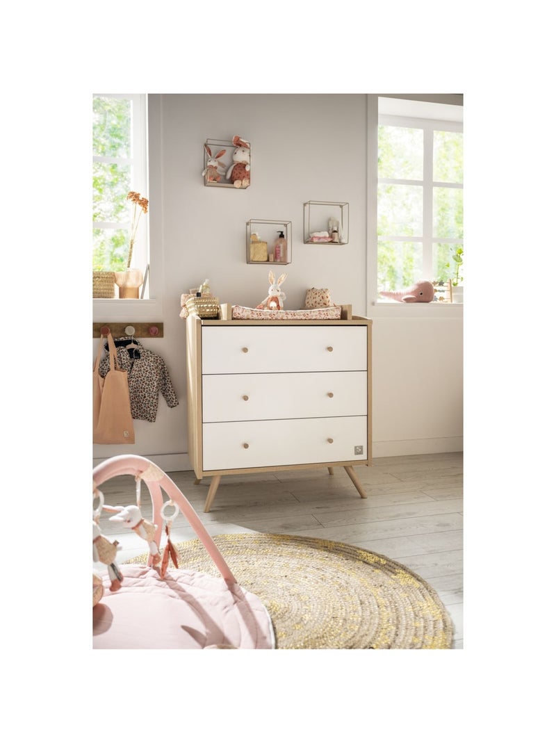 Cassettone a 3 - SAUTHON Bianco Marrone - Kiabi