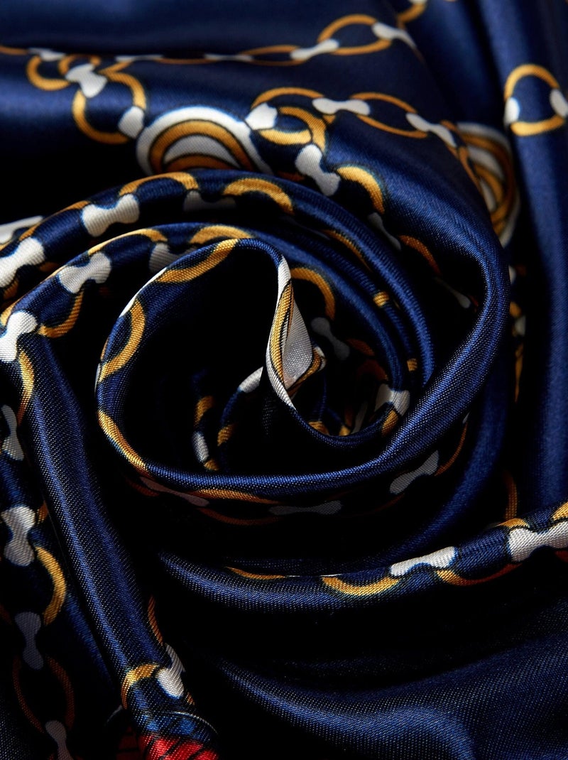 Catena Carré seta Blu marino - Kiabi