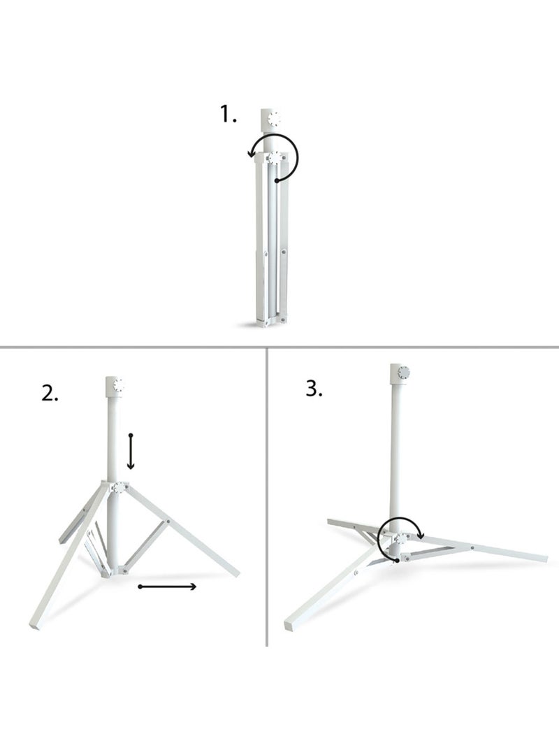 Cavalletto pieghevole a 3 gambe per ombrellone - 78x78x60 cm Bianco - Kiabi