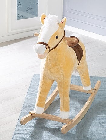 Cavallo a dondolo con cappello e sciarpa di Natale – effetti sonori – "Roba