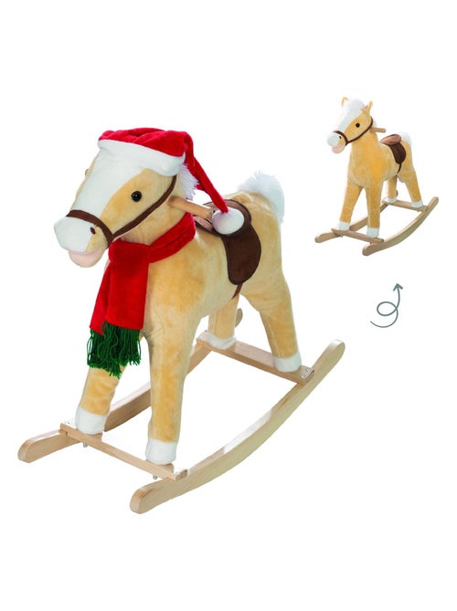 Cavallo a dondolo con cappello e sciarpa di Natale – effetti sonori – "Roba" - Kiabi