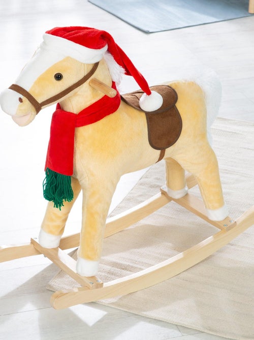 Cavallo a dondolo con cappello e sciarpa di Natale – effetti sonori – "Roba" - Kiabi