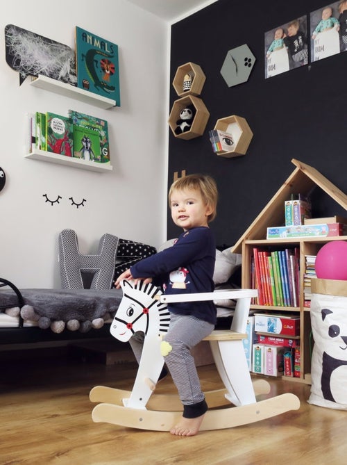 Cavallo a dondolo evolutivo legno con protezione Mamabrum - Kiabi