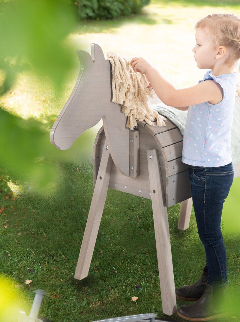 Cavallo da giardino in legno massello resistente per bambini "Roba Outdoor+" Grigio - Kiabi