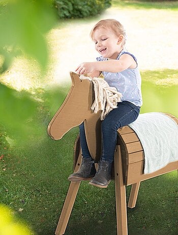 Cavallo da giardino in legno massello resistente per bambini "Roba Outdoor+