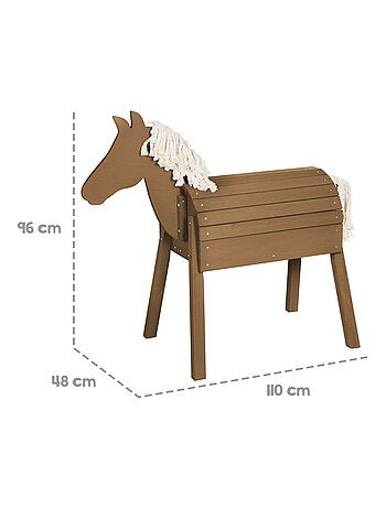 Cavallo da giardino in legno massello resistente per bambini "Roba Outdoor+