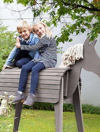 Cavallo da giardino per bambini – legno massello resistente "Roba Outdoor+