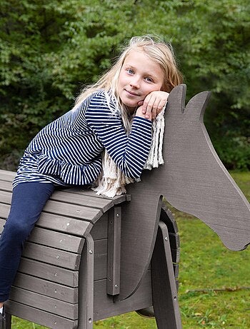 Cavallo da giardino per bambini – legno massello resistente "Roba Outdoor+