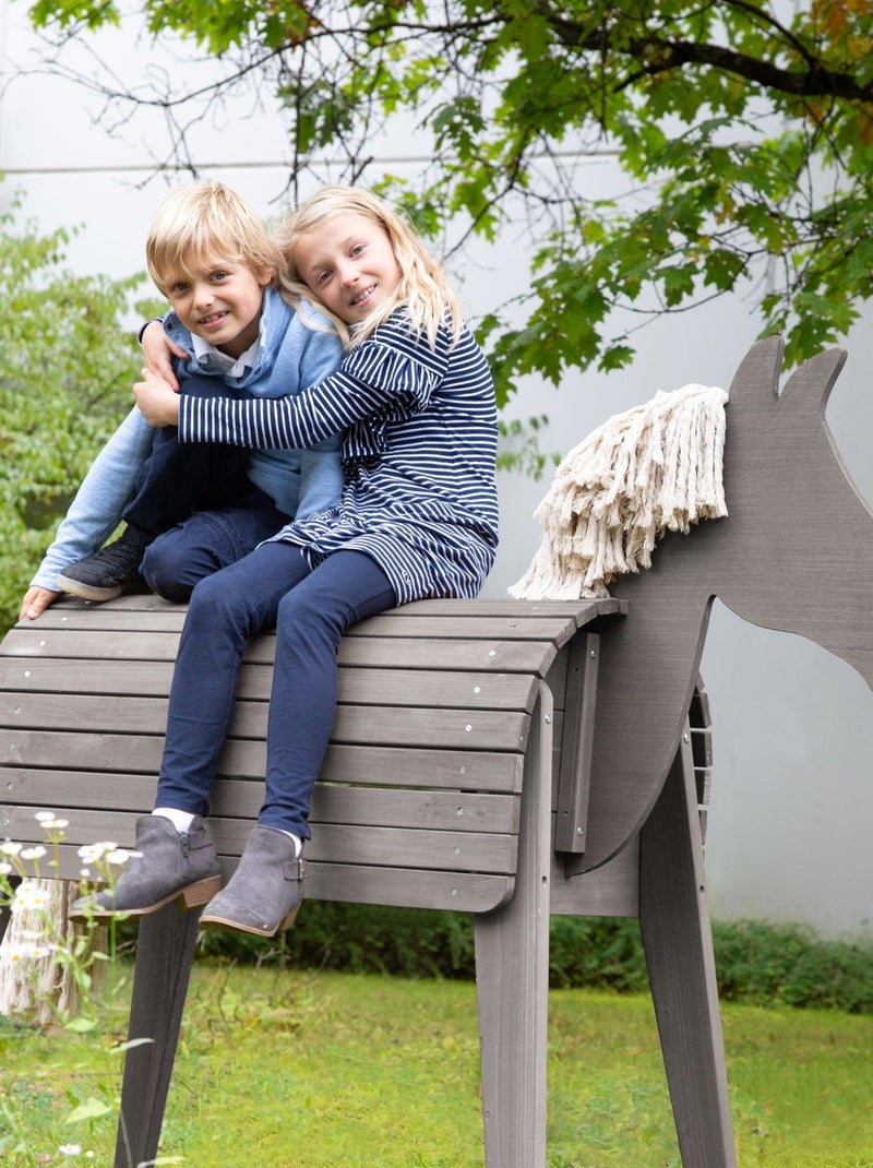 Cavallo da giardino per bambini – legno massello resistente "Roba Outdoor+" Grigio - Kiabi