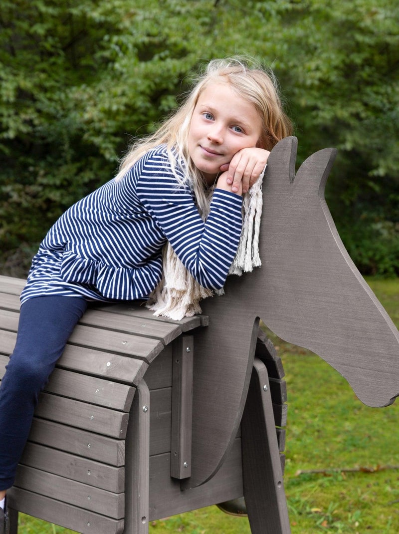 Cavallo da giardino per bambini – legno massello resistente "Roba Outdoor+" Grigio - Kiabi