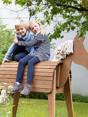 Cavallo da giardino per bambini – legno massello resistente "Roba Outdoor+