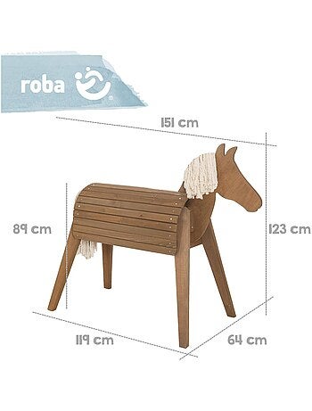 Cavallo da giardino per bambini – legno massello resistente "Roba Outdoor+