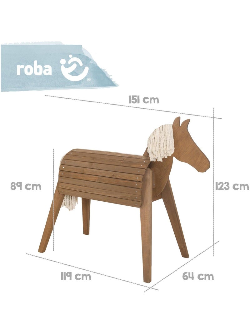 Cavallo da giardino per bambini – legno massello resistente "Roba Outdoor+" Marrone - Kiabi