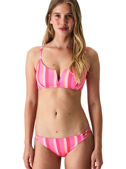 Celinda bikini top a righe testurizzato con scollo a v profondo penti - Kiabi