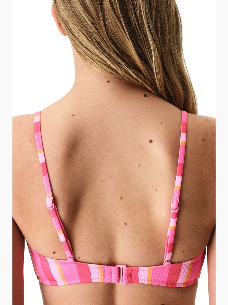 Celinda bikini top a righe testurizzato con scollo a v profondo penti Rosa fluo - Kiabi
