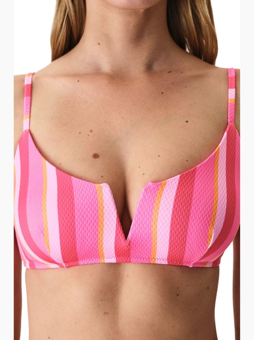 Celinda bikini top a righe testurizzato con scollo a v profondo penti - Kiabi