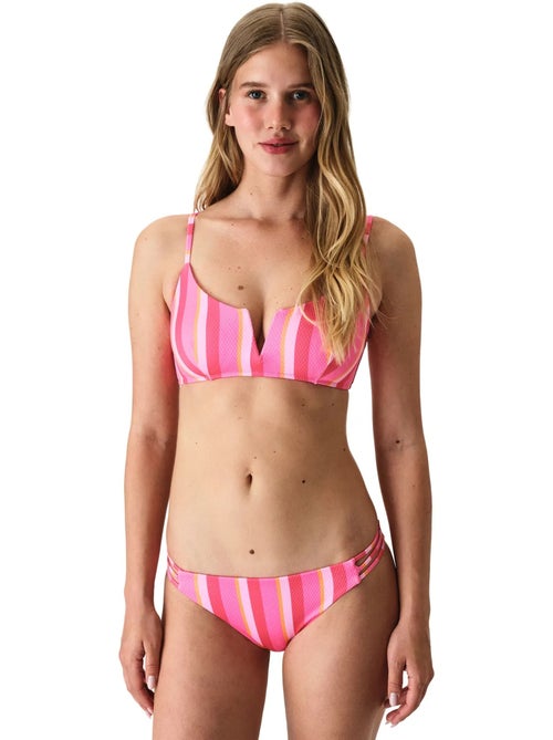 Celinda bikini top a righe testurizzato con scollo a v profondo penti - Kiabi