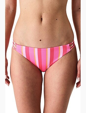 Celinda slip bikini elegante a righe testurato a vita media penti