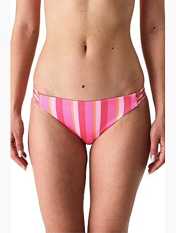 Celinda slip bikini elegante a righe testurato a vita media penti