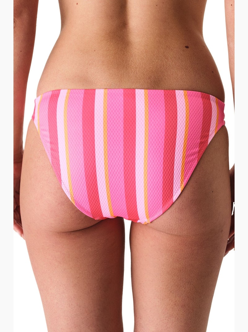 Celinda slip bikini elegante a righe testurato a vita media penti Rosa fluo - Kiabi