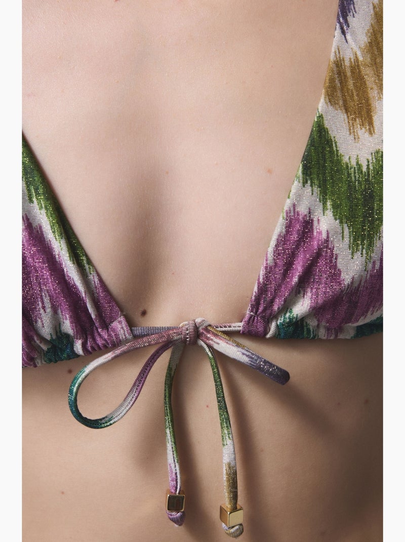 Celine deep v zigzag top bikini penti Bianco - Kiabi