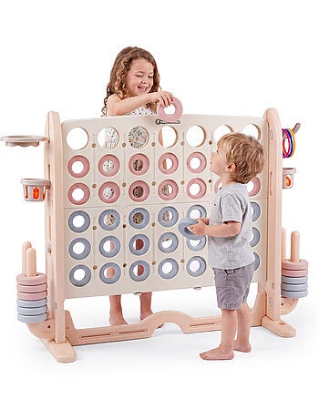 Centro giochi educativo 4 in 1 hypermotion per bambini con basket, golf, anelli e forza 4