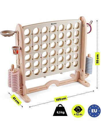 Centro giochi educativo 4 in 1 hypermotion per bambini con basket, golf, anelli e forza 4