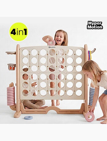 Centro giochi educativo 4 in 1 hypermotion per bambini con basket, golf, anelli e forza 4