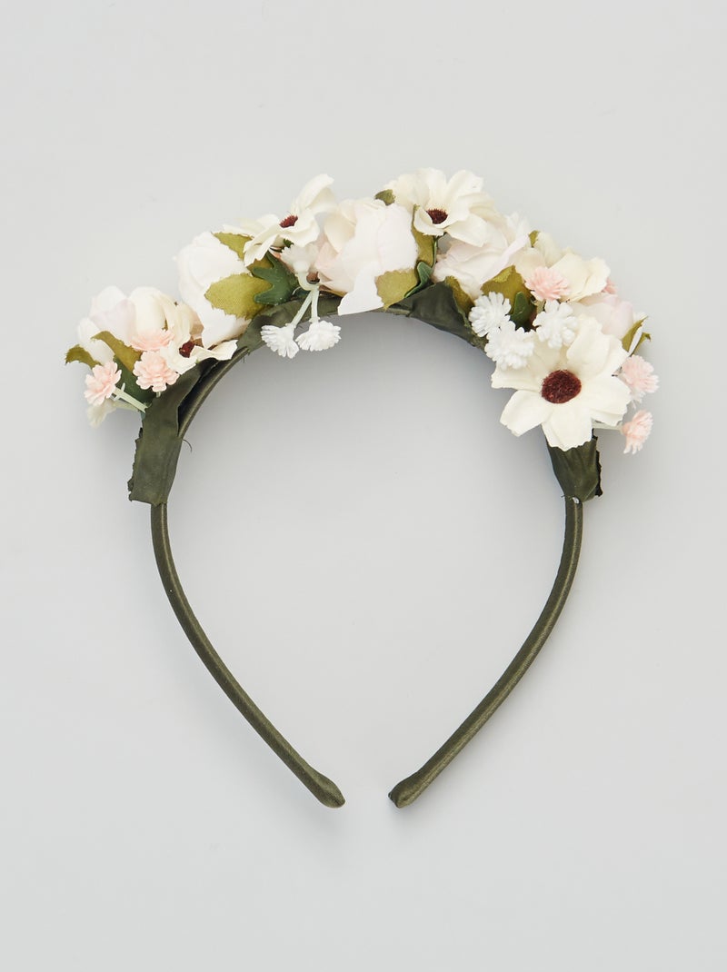 Cerchietto a fiori BIANCO - Kiabi